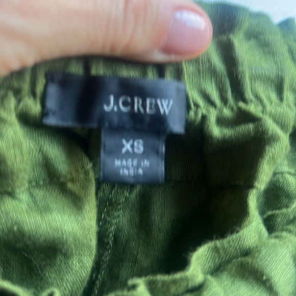 J. Crew XS High Waist Green Women's Linen Shorts - Picture 2 of 6